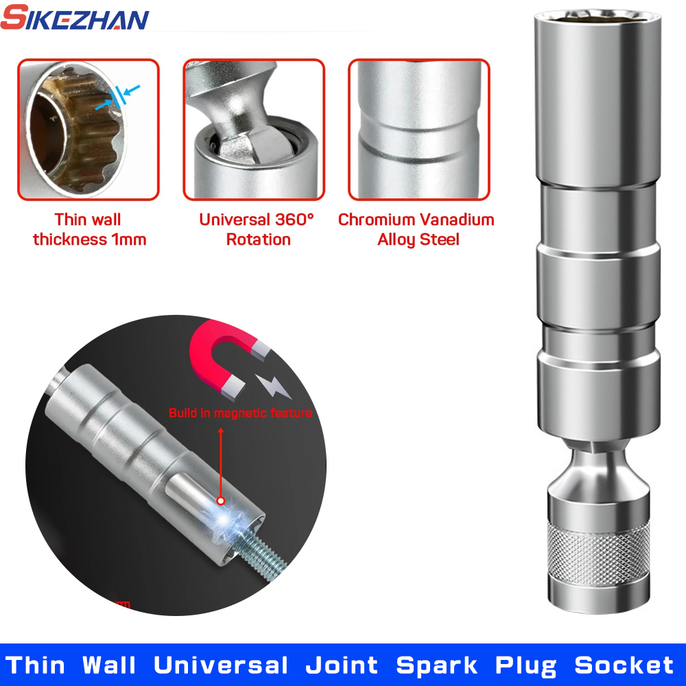 Spark Plug Socket Set - 16mm z magnetycznym cienkow ściankowym uniwersalnym