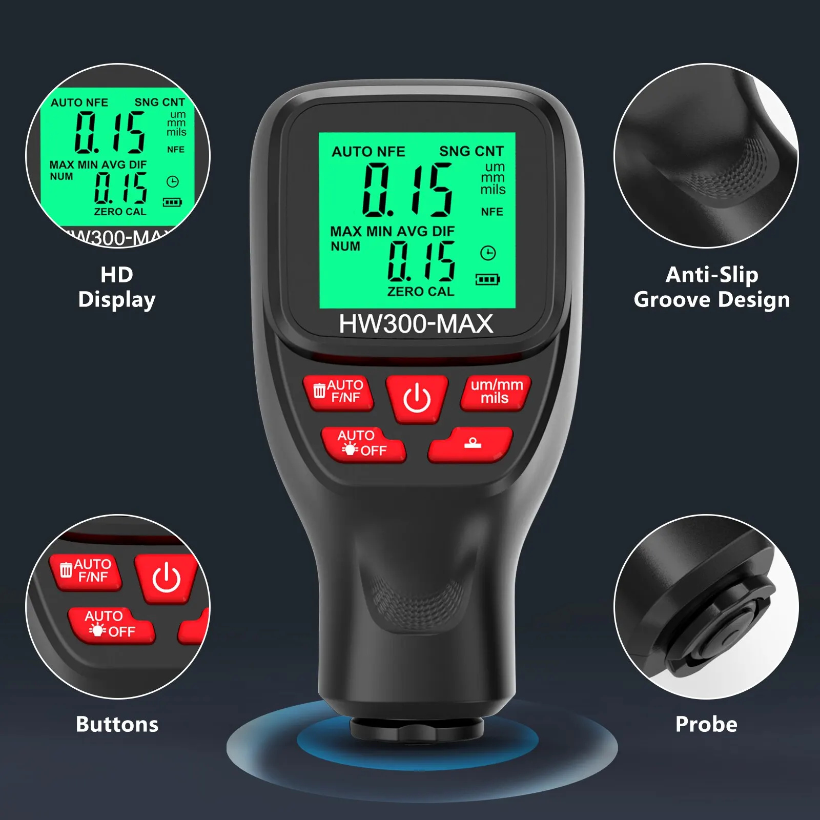 Miernik grubości powłok HW300- – Paint Thickness Gauge recenzja i cena