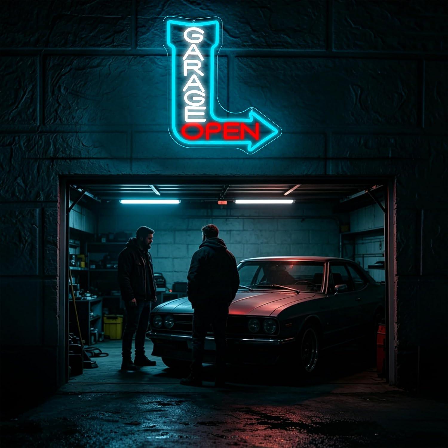 Neonowy znak strzałka otwarta  – Auto Repair Shop Open recenzja i cena